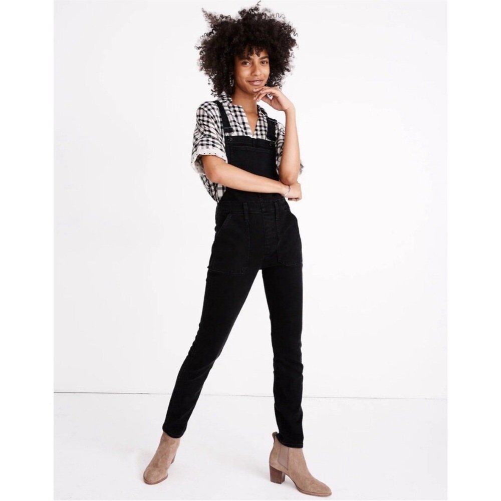 Madewell Black Slimfit  Denim Overalls